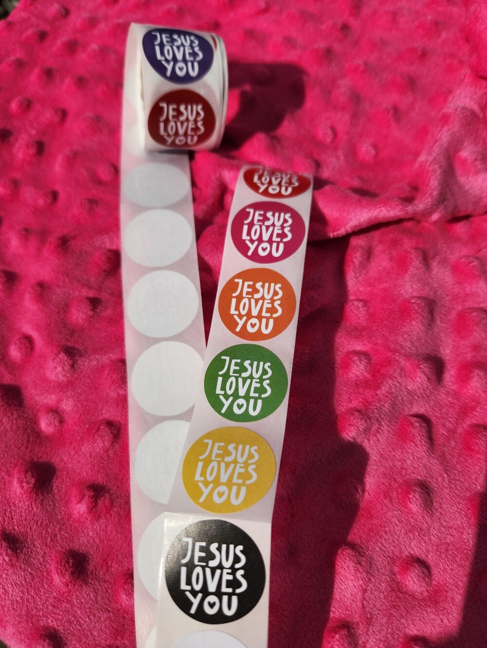 Assorted 'Jesus Loves You' Round Stickers 100 Ct. Multicolor